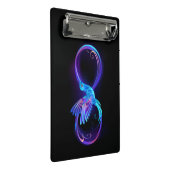 ハミングバード付きネオンインフィニティ白熱［赤熱］光を放つシンボル ミニクリップボード (アングル)