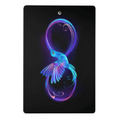 ハミングバード付きネオンインフィニティ白熱［赤熱］光を放つシンボル ミニクリップボード (裏面)