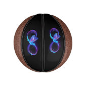 ハミングバード付きネオンインフィニティ白熱［赤熱］光を放つシンボル ミニバスケットボール (縦)