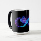 ハミングバード付きネオンインフィニティ白熱［赤熱］光を放つシンボル モーフィングマグカップ (正面左)