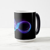 ハミングバード付きネオンインフィニティ白熱［赤熱］光を放つシンボル モーフィングマグカップ (正面右)