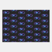 ハミングバード付きネオンインフィニティ白熱［赤熱］光を放つシンボル ラッピングペーパーシート (正面3)