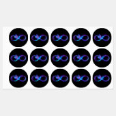 ハミングバード付きネオンインフィニティ白熱［赤熱］光を放つシンボル ラベル (シート)