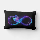 ハミングバード付きネオンインフィニティ白熱［赤熱］光を放つシンボル ランバークッション (裏面)