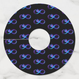 ハミングバード付きネオンインフィニティ白熱［赤熱］光を放つシンボル ワイングラスタグ