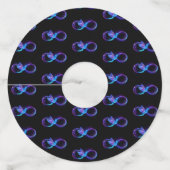 ハミングバード付きネオンインフィニティ白熱［赤熱］光を放つシンボル ワイングラスタグ (裏面)