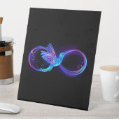 ハミングバード付きネオンインフィニティ白熱［赤熱］光を放つシンボル 台座サイン (インサイチュ)