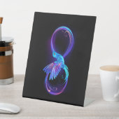 ハミングバード付きネオンインフィニティ白熱［赤熱］光を放つシンボル 台座サイン (インサイチュ)