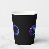 ハミングバード付きネオンインフィニティ白熱［赤熱］光を放つシンボル 紙コップ (左)