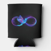 ハミングバード付きネオンインフィニティ白熱［赤熱］光を放つシンボル 缶クーラー (正面)