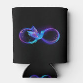 ハミングバード付きネオンインフィニティ白熱［赤熱］光を放つシンボル 缶クーラー (裏面)