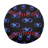 ハミングバード付きネオンインフィニティ白熱［赤熱］光を放つシンボル 野球ボール (裏面)