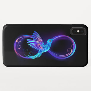 ハミングバード付きネオンインフィニティ白熱［赤熱］光を放つシンボル iPhone XS MAXケース