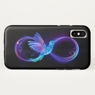 ハミングバード付きネオンインフィニティ白熱［赤熱］光を放つシンボル iPhone XSケース