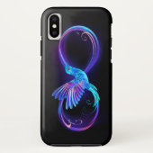 ハミングバード付きネオンインフィニティ白熱［赤熱］光を放つシンボル Case-Mate iPhoneケース (裏面)