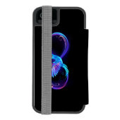 ハミングバード付きネオンインフィニティ白熱［赤熱］光を放つシンボル INCIPIO iPhoneウォレットケース (フォリオ裏面)