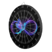 ハミングバード付きネオン無限白熱［赤熱］光を放つシンボル ダーツボード (正面右)