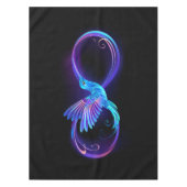 ハミングバード付きネオン無限白熱［赤熱］光を放つシンボル テーブルクロス (正面)