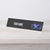 ハミングバード付きネオン無限白熱［赤熱］光を放つシンボル デスクネームプレート (正面)