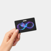 ハミングバード付きネオン無限白熱［赤熱］光を放つシンボル バッジ (手持ち)