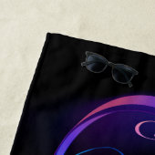 ハミングバード付きネオン無限白熱［赤熱］光を放つシンボル ビーチタオル (インサイチュ)