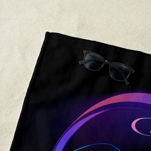 ハミングバード付きネオン無限白熱［赤熱］光を放つシンボル ビーチタオル (インサイチュ)