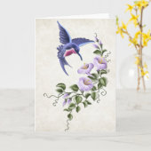 ハミングバード付き/花1空白のグリーティングカード カード (黄色い花)