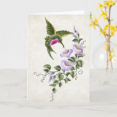 ハミングバード付/花2空白のグリーティングカード カード (黄色い花)