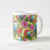 ハミングバード休息とHカスタムカットビニールのシール ジャンボコーヒーマグカップ (正面右)