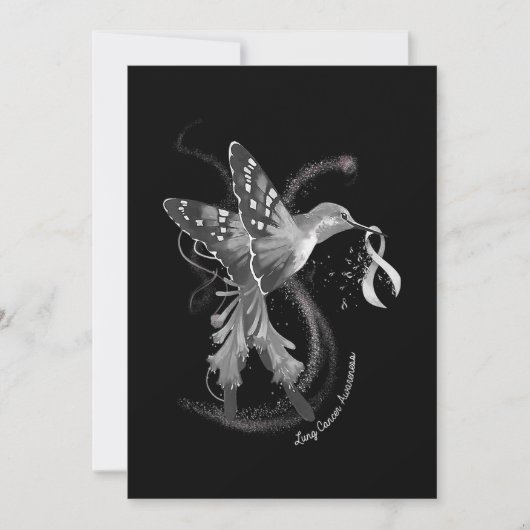 ハミングバード保持ホワイトリボン肺がん認識 セーブザデート (正面)