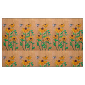 ハミングバード及びデイジー織物 ファブリック (ファットクウォーター)