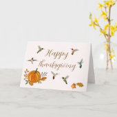 ハミングバード感謝祭カード カード (黄色い花)