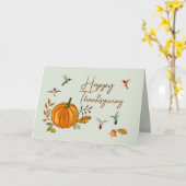 ハミングバード感謝祭カード カード (黄色い花)