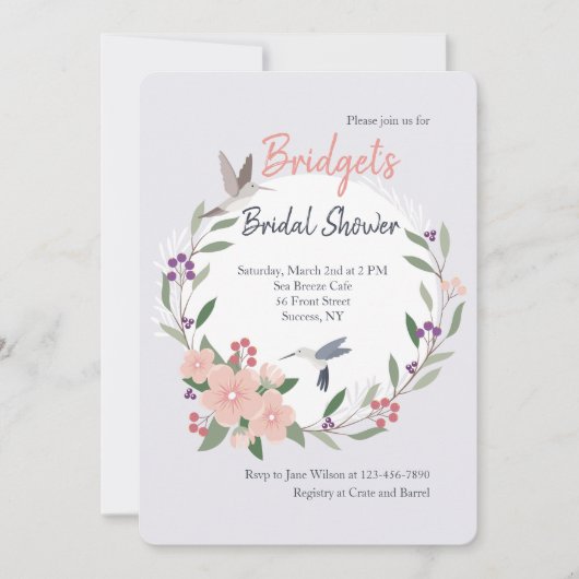 ハミングバード招待状 招待状 (正面)