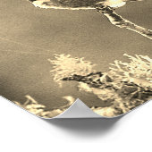 ハミングバード撮影セピアウォールデコールプリント ポスター (角)