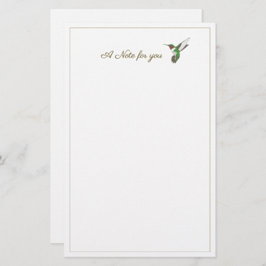 ハミングバード文房具 便箋 (正面/裏面)