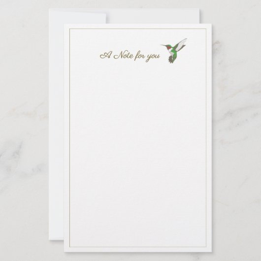 ハミングバード文房具 便箋 (正面)