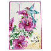 ハミングバード水彩抱き枕(中) ミディアムペーパーバッグ (裏面)