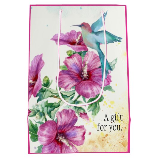 ハミングバード水彩抱き枕(中) ミディアムペーパーバッグ (裏面)