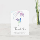 ハミングバード水彩葬儀追悼記念カード サンキューカード (正面)
