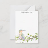 ハミングバード水色名 ノートカード (正面)