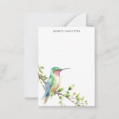 ハミングバード水色名 ノートカード (正面)