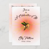 ハミングバード生命の記念お祝い 招待状 (正面/裏面)