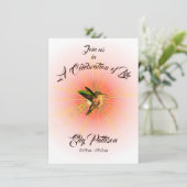 ハミングバード生命の記念お祝い 招待状 (スタンド正面)