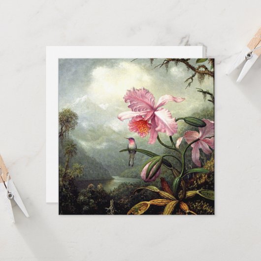 ハミングバード素晴らしが止まって カード (正面/裏面インサイチュ)