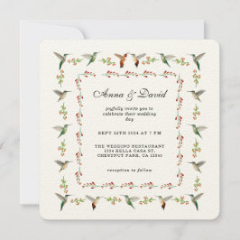 ハミングバード結婚式招待状