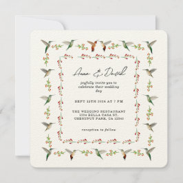 ハミングバード結婚式招待状