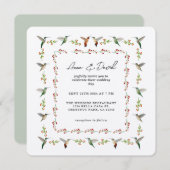ハミングバード結婚式招待状 (正面/裏面)