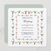 ハミングバード結婚式招待状 (正面/裏面)