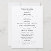 ハミングバード結婚式 プログラム (裏面)